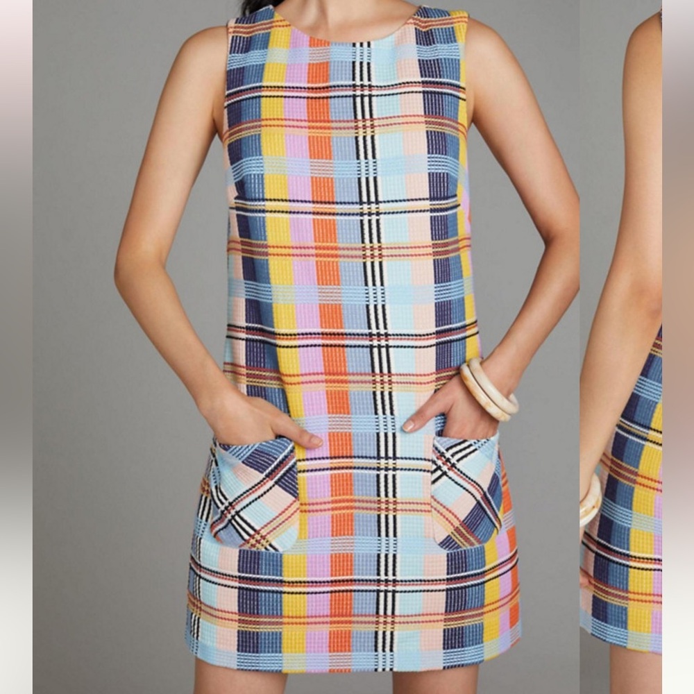 Eva Franco plaid shift mini dress